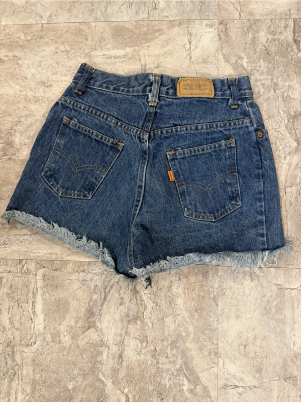 VTG 80s Levi’s Orange Tab High Rise Cutoff Denim Shorts 13/28 USA Made Festival